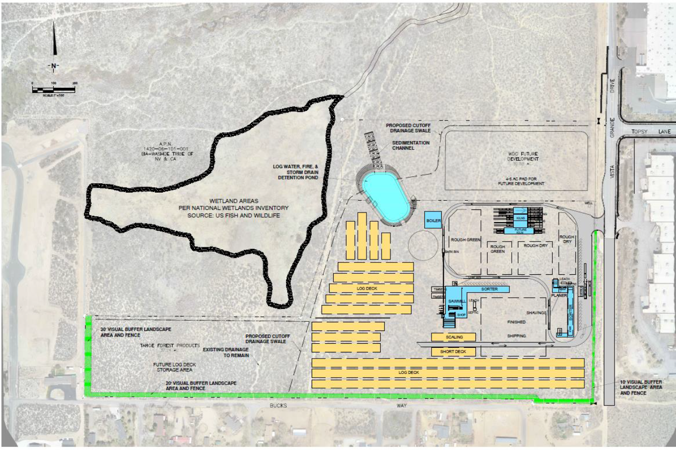 A map of Tahoe Forest Product's lease area